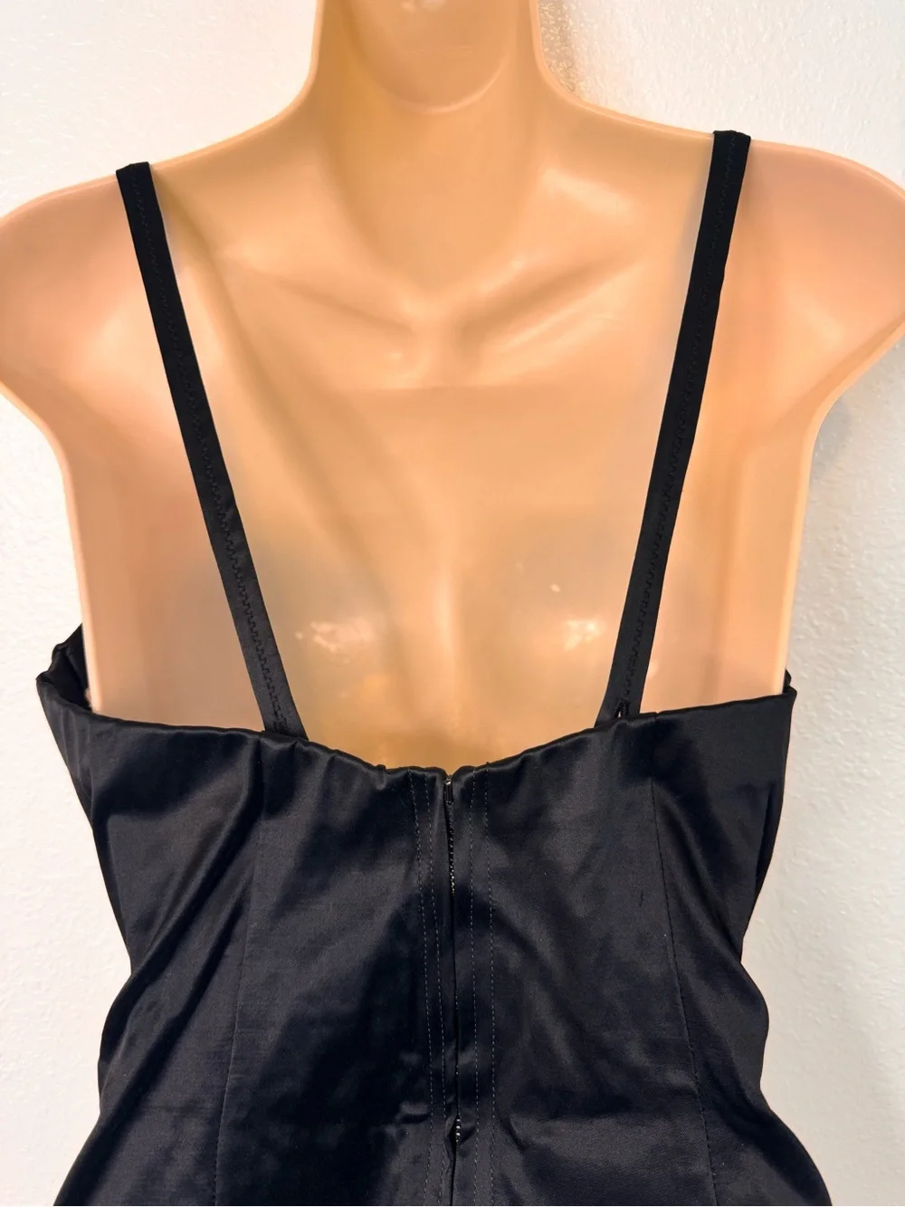 50s Vintage Bombshell Black Satin Alix of Miami One Pc Swimsuit SLIMMING M/L - Picture 8 of 13